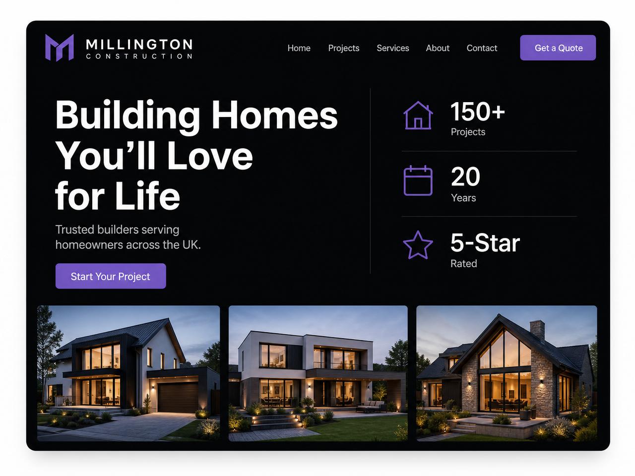 Meridian Builders concept website